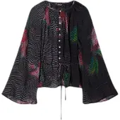 Desigual Blus blå / grön / ljusrosa / svart