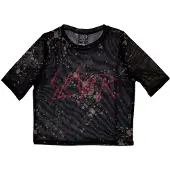Ginza.se Slayer: Ladies Crop Top/Scratchy Logo (Black) (Mesh) (Large)