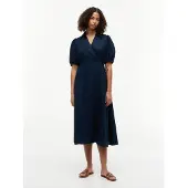 Tommy Hilfiger Klänning 'Pure Relaxed Midi Wrap' marinblå