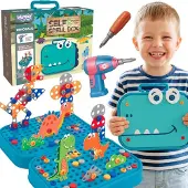 Woopie ”Gör-det-själv”-set med dinosaurieklossar och skruvar från