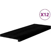vidaXL Trappstegsmattor 12 pcs mörkbrun 70x25x2 cm massiv ek