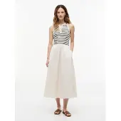 Tommy Hilfiger Gold Tone Button Sleeveless Maxi Dress