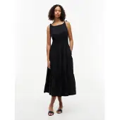 Tommy Hilfiger Self Tie Strap Smock Midi Dress