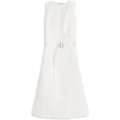 Tommy Hilfiger Belted Linen Blend Sleeveless Wrap Midi Dress