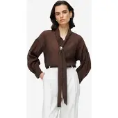 MixRay V-ringad blus med slipsdetalj