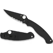 Spyderco Military 2 Black C36GPSBK2 Black G10, partially serrated pocket knife