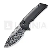 We Knife Mini Malice Heimskringla Damasteel fällkniv, svart