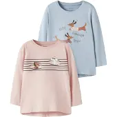 Name it T-shirt 'NMFVIX' ljusblå / brun / rosé / svart