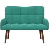 vidaXL Tvåsitssoffa Turkos 115 x 61 x 87 cm Sammet