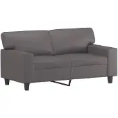 vidaXL 2-sitssoffa Grå 120 cm konstläder