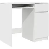 vidaXL Skrivbord vit 86x49x76 cm konstruerat trä