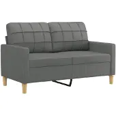 vidaXL Soffa 2-sits mörkgrå 120 cm tyg