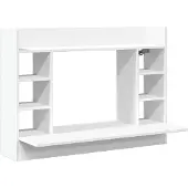 vidaXL Väggmonterat skrivbord vit 105x48x75 cm konstruerat trä