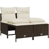 vidaXL 4-sits Uteset, Dynor, Brun Rotting PE