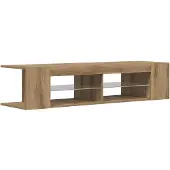 vidaXL TV-bänk med LED-lampor artisan ek 135x39x30 cm konstruerat trä
