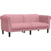 vidaXL Soffa 2-sits rosa sammet