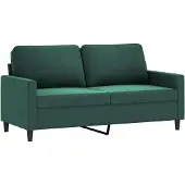 vidaXL Soffa 2-sits mörkgrön 140 cm sammet