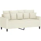 vidaXL Soffa 2-sits gräddvit 140 cm sammet