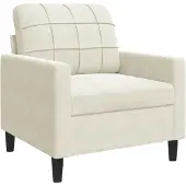 vidaXL Fåtölj Gräddvit 60 cm sammet