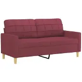 vidaXL 2-sitssoffa vinröd 140 cm tyg