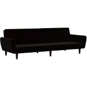 vidaXL Bäddsoffa 2-sits svart sammet