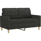vidaXL 2-sitssoffa ljusgrå Svart 120 cm tyg