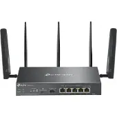 TP-LINK Omada ER706W-4G, Wi-Fi 6 (802.11ax), Dual-band (2,4 GHz / 5 GHz), Nätverksansluten (Ethernet), 4G, Svart, Desktop router