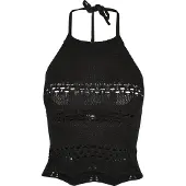 Urban Classics Broderad topp svart