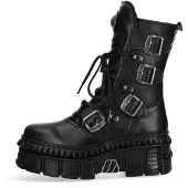 New rock - Mid-Calf läderstövlar med plattform - WALL373-S6