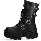 New rock Mid-Calf läder Goth Boots-WALL373-S5