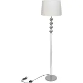 vidaXL Golvlampa med högt stativ och lampskärm vit