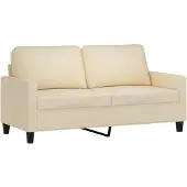 vidaXL 2-sitssoffa gräddvit 140 cm tyg