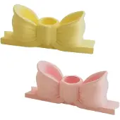 Jojomino Gips Ljusstake Retro Dekorativ Bow Ljusstake Ljusstake Aromaterapi Ljusstake