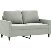 vidaXL 2-sitssoffa ljusgrå 120 cm sammet