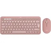 Logitech Pebble 2 Combo - Sats med tangentbord och mus - trådlös - Bluetooth LE - QWERTY - USA, internationellt - tonal rose