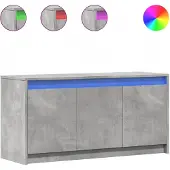 vidaXL Tv-bänk med LEDs betonggrå 100x34x50 cm konstruerat trä