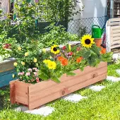 24hShop Blomlåda i trä 91x18x15cm – planteringslåda / blomsterlåda / odlingslåda