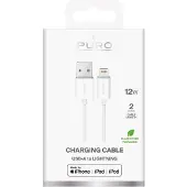 Puro TPE 12W USB-A - Lightning-kabel 2m - Vit