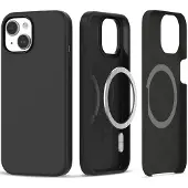Tech-Protect MagSafe iPhone 15-fodral i silikon - matt svart