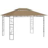 vidaXL Paviljong 4x3x2,7 m taupe 160 g/m²