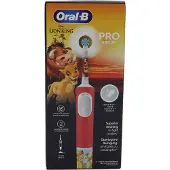 Oral-B Kids VITALITYPROLIONK, Barn, Roterande och oscillerande tandborste, Daglig vård, Super sensitive, Multifärg, 2 min, Röd