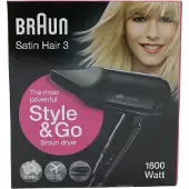 Braun Satin Hair 3 Style&Go HD350, hair dryer (black)