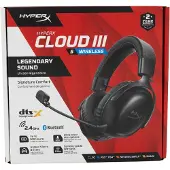 HyperX Cloud III trådlöst – gaming-headset (svart), Trådlös, Spela, 20 - 20000 hz, 340 g, Headset, Svart