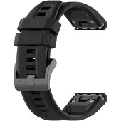 24hShop Silikonarmband till Garmin fenix 7X 26mm - Svart