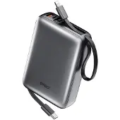 BWOO Powerbank 22,5W 20000 mAh med inbyggd USB-C- och Lightningkabel