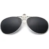 24.Se Clip-on Aviator solglasögon med UV400 skydd och svart glasfärg