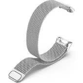 24.Se Milanese Loop-armband till Fitbit Charge 5 / 6 - Silver