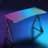24hShop Gamingbord 140x60 cm / skrivbord för gaming / RGB-bord / datorbord med kolfibertextur