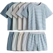 The Set Pyjamas kitt / rökblå / ljusgrå / petrol / pastellgrön