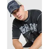 Ed Hardy Logo Denim Trucker Cap, blå